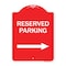 Signmission Designer Series Reserved Parking Right Arrow, Red & White Aluminum Sign, 18" x 24", RW-1824-23156 A-DES-RW-1824-23156 - alternate 1